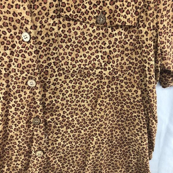 Vintage Notations Short Sleeve Brown Button Up Blouse Plus Size 1X Women - Picture 3 of 12